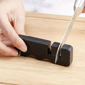 Resim 1 adet Çok Fonksiyonlu Taşınabilir Tungsten Çelik Bıçak Bileme Anahtarlık, Hafif & Kompakt, V-Grind Bıçak, Plastik Sap, Kamp & Seyahat için Mükemmel, Çoklu Renk Seçenekleri 