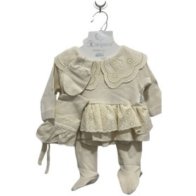 Resim Uğurböceğiçocuk 2069 Kız Bebek Güpürlü 5'li Zıbın Takım 001 