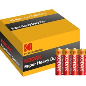 Resim Kodak 60 Adet Çinko Karbon Shrink Kalem Pil 