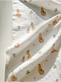 Resim COOLMINIES Çok Amaçlı Müslin Örtü , Müslin Yenidoğan Bebek Battaniyesi, %100 Pamuk, Müslin Bez 80*90 cm 