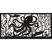 Resim Ahtapot ve Balıklar Temalı (Oto-Motor-Laptop-Duvar-Dekor) 20 x 10 cm 