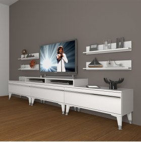 Resim Decoraktiv Ekoflex 270r Mdf Silver Tv Ünitesi Tv Sehpası - Parlak Beyaz 