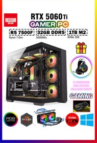 Resim Gamepage G-Palace X09 R5 7500F DDR5 32GB 5600MHZ 1tb M2 SSD 8gb RTX5060TI Sıvı Soğutmalı Oyuncu Bilgisayarı 