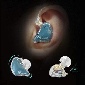 Resim BASN Bmaster 2-Pin Üçlü Sürücü Kulak Monitörü Kulaklık İki Çıkarılabilir Kablo, Kulağa Uygun, Ses Mühendisi, Müzisyen için Uygun (Mavi) 