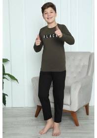 Resim Akbeniz Erkek Çocuk Penye Pijama Takım 20419 Haki 