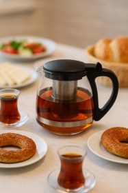 Resim Cam Demlik 700 Ml Siyah Kapaklı Siyah 