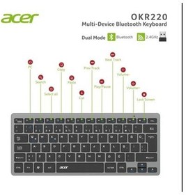 Resim Acer Okr220 Multidevice Dual Mode 2.4ghz Bluetooth Klavye Siyah 