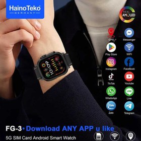 Resim FG 3 Haino Teko Android Akıllı Saat 5G Sim Kart Destekli Amoled Ekran Kameralı Wifi Google Play Destekli Dokunmatik Ekran Sim Kartlı Akıllı Saat 