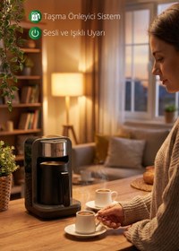 Resim Kiwi Kcm-7570 Siyah Otomatik Türk Kahve Makinesi Bol Köpüklü 