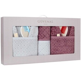 Resim Güvenal Hayal 12 Parça Kutulu Jakarlı Bornoz Takımı Bornoz Havlu & Havlu Seti Banyo Çeyiz Seti 6 Çok Renkli 