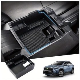 Resim Chuangyinshop 2022-2024 Corolla Cross Konsol Organizatörü Siyah Araç Kolçak Saklama Kutusu 