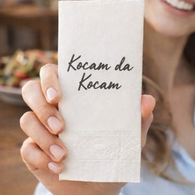 Resim Palo Santo 25 Adet Kocam da Kocam Baskılı Peçete Lüks Dekor Motto Misafir Sunum Peçete 