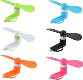 Resim Mini Cep Telefonu Fanı - iPhone, iPad, Android Akıllı Telefon, Tablet ile Uyumlu 2'si 1 arada Fan - Renkli ve Güçlü - Cep Telefonu Yaz Aksesuarları - (6'lı Paket) 