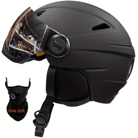 Resim Bollfo PC+EPS Kayak Kaskı Gözlüklerle - Yüksek Kaliteli, Siyah, Ayarlanabilir Askı, Açık Hava Sporları, Kayak, Snowboard ve Skateboard için Nefes Alabilen Tasarım, Kayak Ekipmanı | Nefes Alabilen Kask | Ayarlanabilir Askılı Kask 