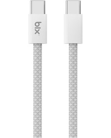 Resim Bix T4cc 65w Type-c To Type-c Örgülü Manyetik Tasarım Hızlı Şarj Ve Data Kablosu 1 Metre Beyaz 