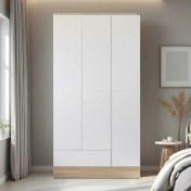Resim Adore Base Genç Odası 3 Kapılı Tek Çekmeceli Gardırop-Italyan Meşe / Beyaz 