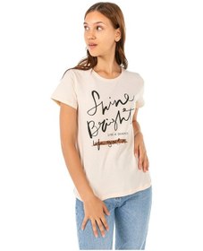 Resim Vıshenka Kadın Bej Compact Penye Yazı Baskılı T-Shirt (500592675) Bej 