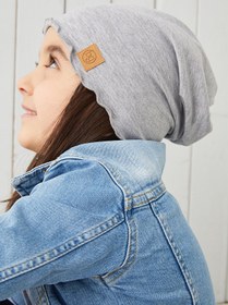 Resim Babygiz Gri Kız Çocuk Bebek Şapka Bere Yumuşak %100 Pamuklu Penye Trend Seri 