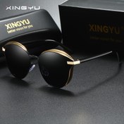 Resim XINGYU Polarize Edilmiş Metal Kedi Gözü Moda Gözlükleri - Trendy Siyah ve Altın Renkli Lensler, Çinko Alaşımlı Çerçeve, Sürüş ve Aktivitelere Uygun - Koruyucu Kılıf Dahil 