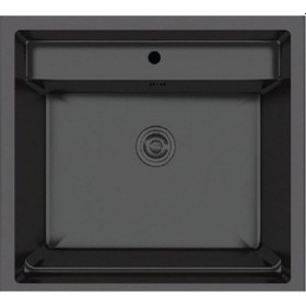 Resim Crauf Poli 6301 Pvd Füme Tek Gözlü 51x58 Cm Paslanmaz Çelik Mutfak Eviyesi Füme 