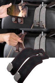 Resim TechnoStation Araç İçi Düzenleyici Askı Koltuğa Takılan Elbise Telefon Poşet Çanta Askısı Portatif Kanca 