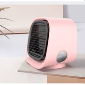 Resim Usb Mini Hava Soğutucu Soğuk Fan Klima Fanı Gece Işığı Nemlendirme Masaüstü Hava Soğutucu 6434 Pembe 