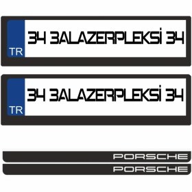 Resim 3A Lazerpleksi Porsche Logolu Plakalık 
