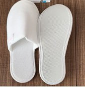 Resim Alina 250 Çift Tek Kullanımlık Otel Terliği Polyester Havlu Çift Kat Kumaş Yanlar Biyeli 3mm Eva 