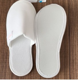 Resim Alina 250 Çift Tek Kullanımlık Otel Terliği Polyester Havlu Çift Kat Kumaş Yanlar Biyeli 3mm Eva 