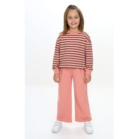 Resim Toontoy Kids Toontoy Kız Çocuk Çizgili Eşofman Takım Koyu Gri 