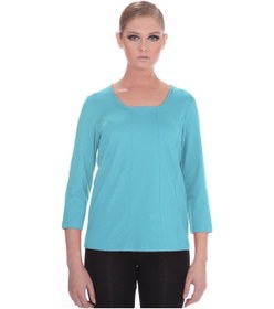 Resim Bulalgiy Kadın Turkuaz Basic T-shirt - Bga631871 Turkuaz 