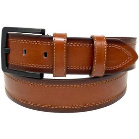 Resim Süzer Deri Taba Suni Deri Dikişli Desensiz Düz Model 4.5 Cm.lik Spor Kot Kemer - 4523-111-22ks Taba 