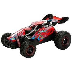 Resim 1:18 Metal Racer Usb Şarjlı Uzaktan Kumandalı Araba S00041522 Kırmızı Alev Desenli Çok Renkli 