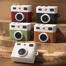 Resim Vintage Kamera Tarzı Silikon Kılıf - Pro/Pro2 için Darbeye Dayanıklı Koruyucu Kapak, Bordo, Beyaz, Kırmızı, Yeşil, Bej Renklerde Mevcut - 4, Airpod Pro Kılıfına Uyar 