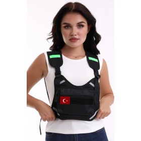 Resim Dudaktan Kalbe Reflektörlü Yeni Nesil Motorcu Göğüs Çantası 