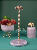 Resim MIARIK DESIGN & DEKORASYON Mermer Gonk Çiçek Peçetelik Havluluk Kağıt Havluluk (gold) 