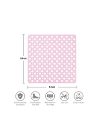 Resim Kare Vantuzlu Banyo Ve Duşa Kabin , Küvet İçi Kaydırmaz Vantuzlu Banyo Paspası Pembe Pembe 