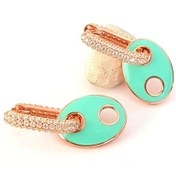 Resim Mavi Mineli 925 Ayar Gümüş Rose Trend Küpe 