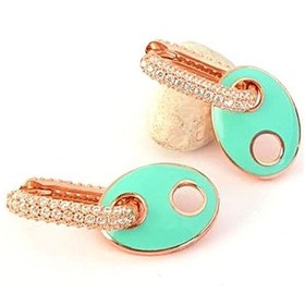 Resim Mavi Mineli 925 Ayar Gümüş Rose Trend Küpe 