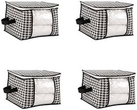 Resim Orta Boy Lüks Pencereli Kazak-Pike-Battaniye Hurcu Dolap Düzenleyici Hurç 40 x 30 x 30 cm - 4 Adet (Siyah) 