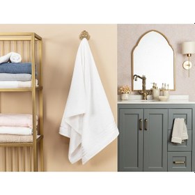 Resim Madame Coco Maynor Bordürü Floşlu Banyo Havlusu 1khvlu1965banyo Havlusu-beyaz 