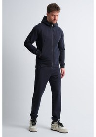 Resim Shooter Sportswear Shooter Erkek Fermuarlı Kapüşonlu Gizli Cep Detaylı Eşofman Takımı Lacivert 