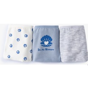 Resim Koton Brazilian Külot 3'lü Paket Baskılı Pamuklu Mavi 4slk30124mk Mavi 