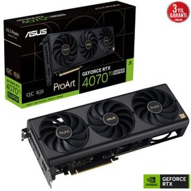 Resim ASUS PROART-RTX4070TIS-O16G, 16Gb, 256Bit, GDDR6X, 1xHDMI, 3xDP GAMING Ekran Kartı 