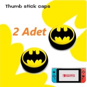 Resim Feza Nintendo Switch 2 Adet Batman Kabartma Desenli Analog Başlığı 