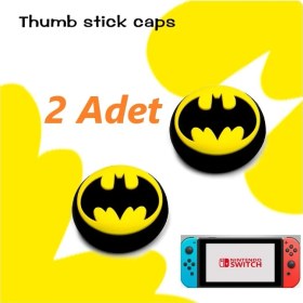 Resim Feza Nintendo Switch 2 Adet Batman Kabartma Desenli Analog Başlığı 