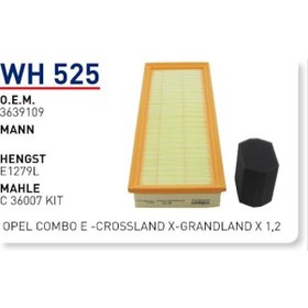 Resim WUNDER WH525 HAVA FİLTRESİ - PEUGEOT 2008-208-3008-308-5008-PARTN 