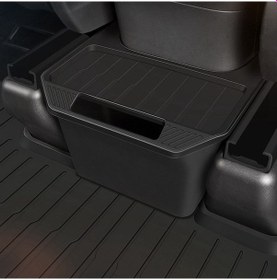 Resim Tesla Model Y Çöp Kutusu Aksesuarları İçin Arka Orta Konsol Saklama Kutusu Düzenleyici, Renk: Siyah 
