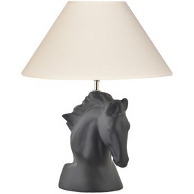 Resim At Seramik Siyah Abajur Siyah 