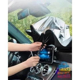 Resim Araba Güneşlik Iç Ön Cam, Katlanır Araba Güneşliği Şemsiyesi, Uv Işınlarının% 99,9'unu Engeller, Arabalar, Suv'lar, Kamyonlar Için (130X75CM) (Kaliteli Kılıf Hediye). 